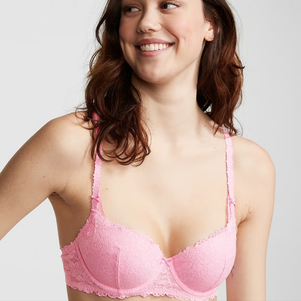 Victoria's Secret Wink pink bubble balconette bra 34d new